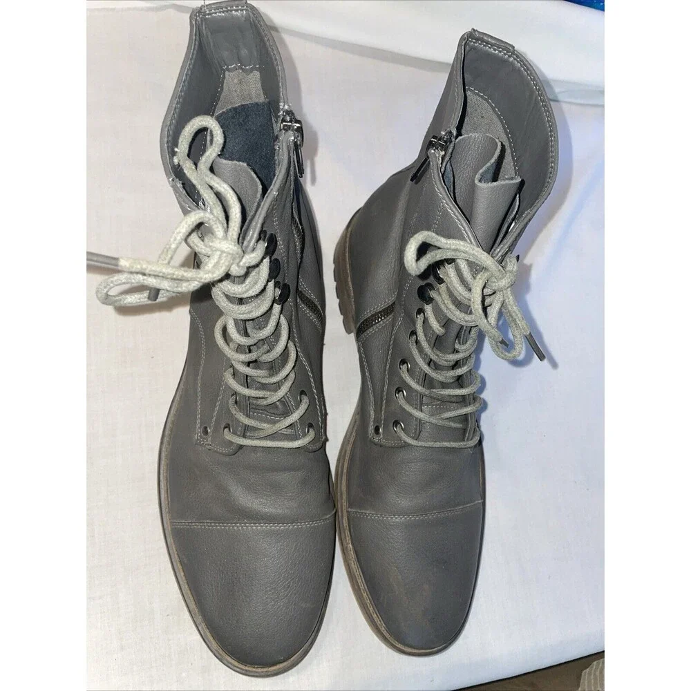 J 75 By Jump Men’s Ankle Boots Sz 13 M Gray Leather Grunge Streetwear Going Out